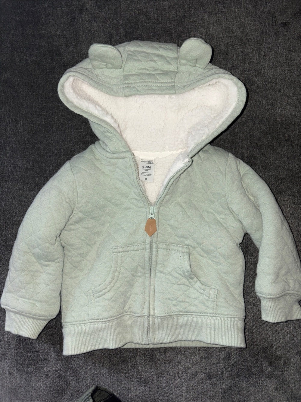 Carter's Quilted Hooded Baby Jacket in Mint Green